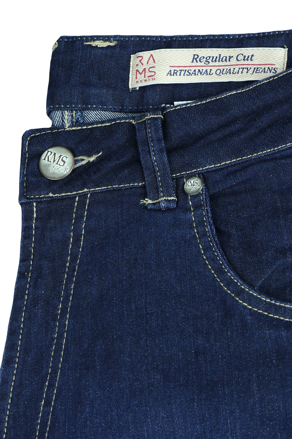 Jeans De Mezclilla Corte Regular Stretch Con Bolsas Para Caballero 